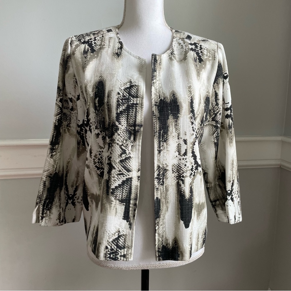 Vintage Sag Harbor Jacket Medium – Shoulder Pads, Snakeskin Print, 90s Style